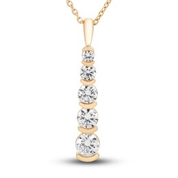 Hearts Desire Diamond 5-Stone Necklace 1 ct tw Round 18K Yellow Gold 18&quot;
