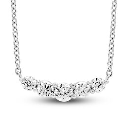 Hearts Desire Diamond 5-Stone Necklace 1/2 ct tw Round 18K White Gold 18&quot;