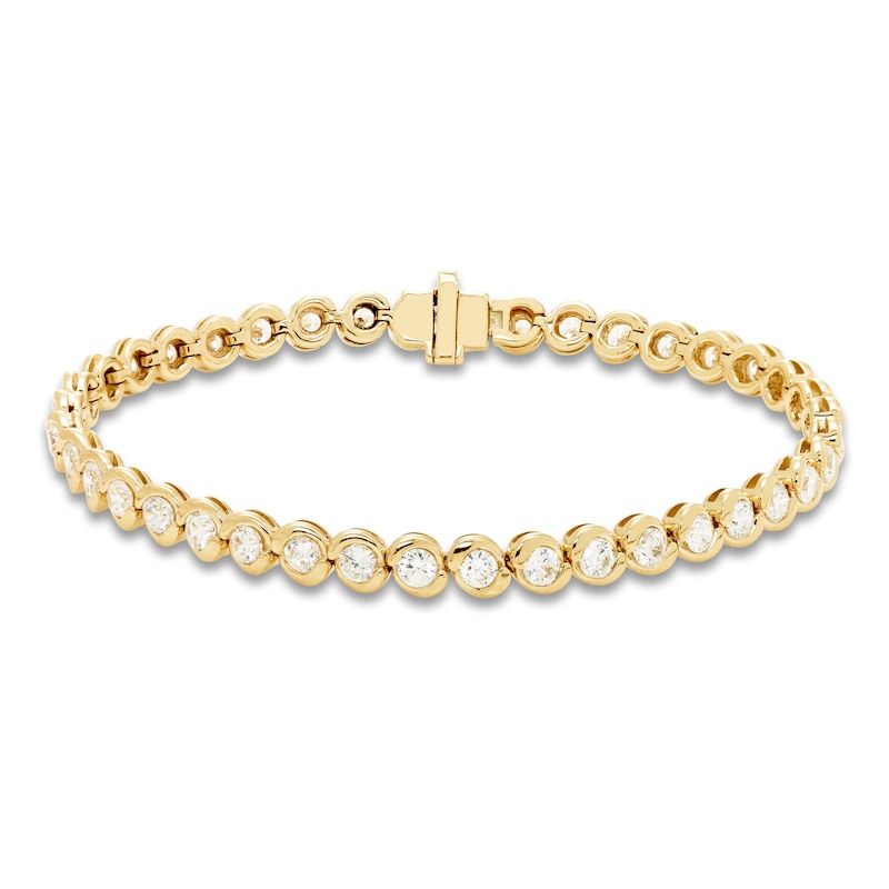 Main Image 1 of Diamond Tennis Bracelet 4 ct tw Round 18K Yellow Gold 7"