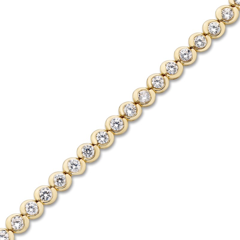 Main Image 2 of Diamond Tennis Bracelet 4 ct tw Round 18K Yellow Gold 7"