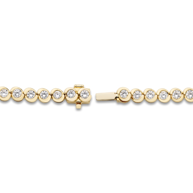 Main Image 3 of Diamond Tennis Bracelet 4 ct tw Round 18K Yellow Gold 7"