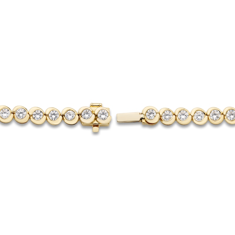 Diamond Tennis Bracelet 4 ct tw Round 18K Yellow Gold 7"