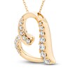 Thumbnail Image 2 of Diamond Heart Pendant Necklace 3/4 ct tw Round 18K Yellow Gold