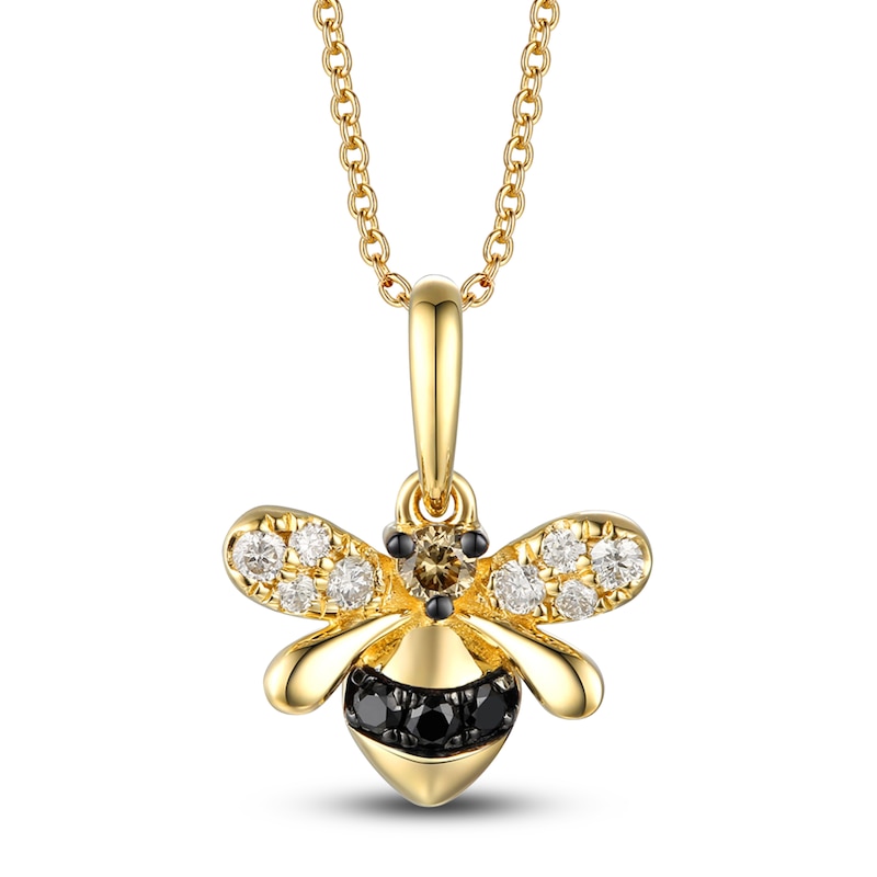 Le Vian Diamond Bee Pendant Necklace 1/5 ct tw Round 14K Honey Gold 18"