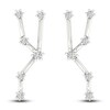 Diamond Taurus Constellation Earrings 1/8 ct tw Round 14K White Gold