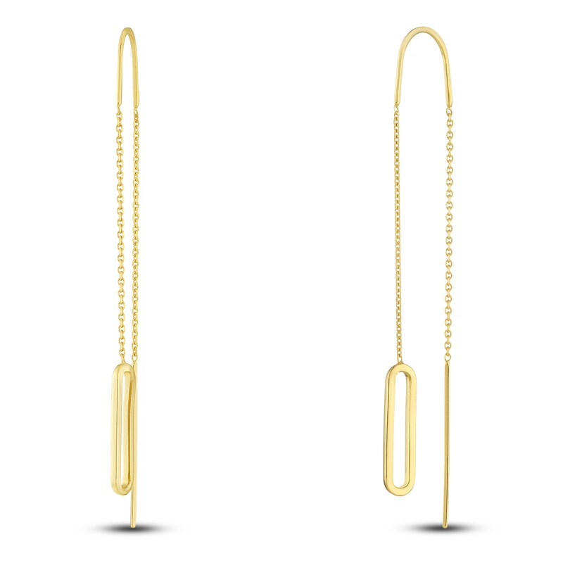 Main Image 2 of Paper Clip Threader Earrings 14K Yellow Gold