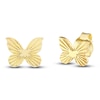 Fluted Butterfly Stud Earrings 14K Yellow Gold