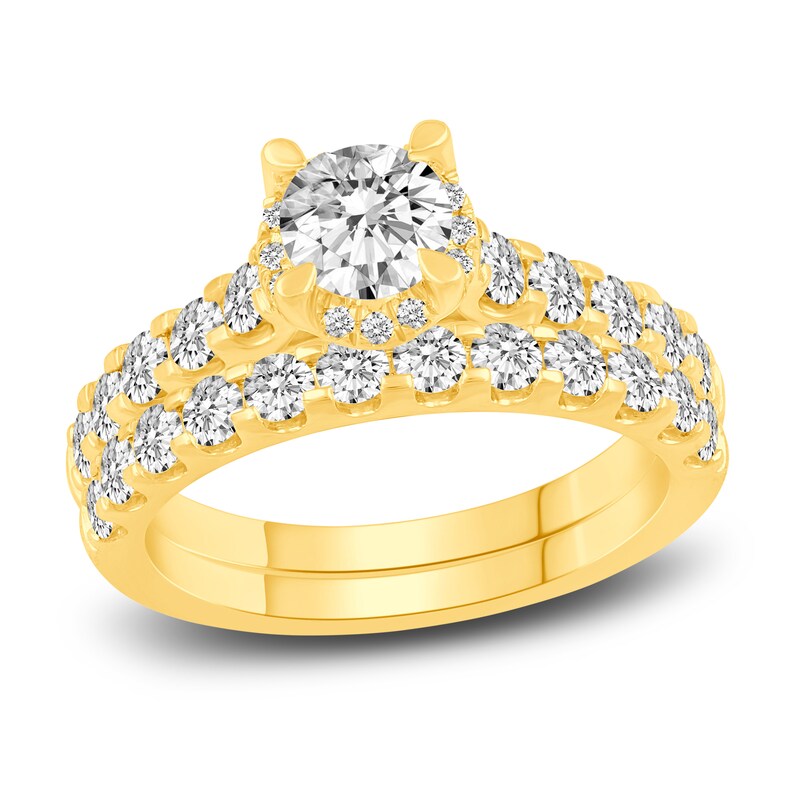 Main Image 1 of Diamond Bridal Set 1-1/2 ct tw Round 14K Yellow Gold