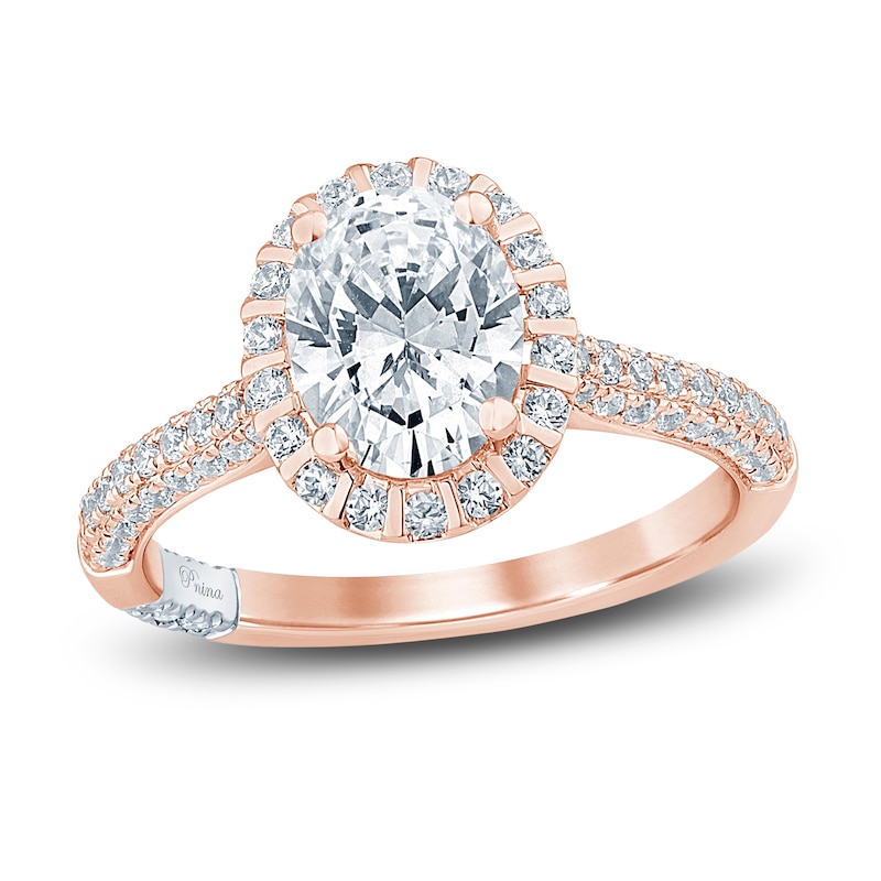 Pnina Tornai Lab-Created Diamond Engagement Ring 2 ct tw Oval/Round 14K Rose Gold