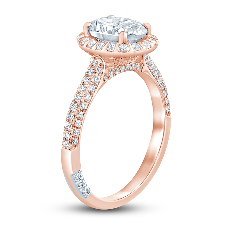 Pnina Tornai Lab-Created Diamond Engagement Ring 2 ct tw Oval/Round 14K Rose Gold
