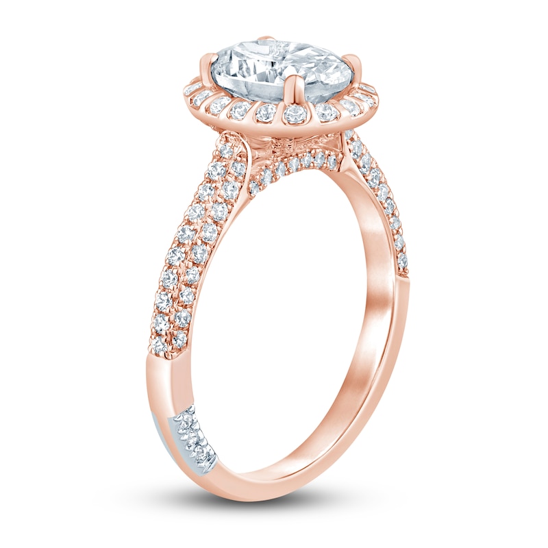 Main Image 2 of Pnina Tornai Lab-Grown Diamond Engagement Ring 2 ct tw Oval/Round 14K Rose Gold