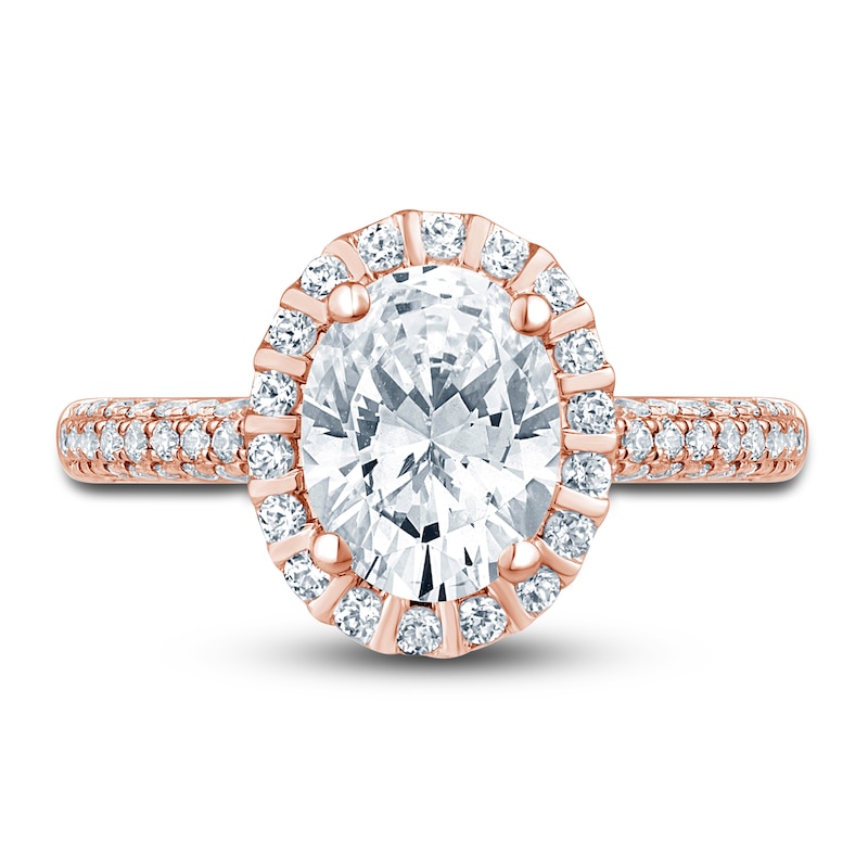 Main Image 3 of Pnina Tornai Lab-Grown Diamond Engagement Ring 2 ct tw Oval/Round 14K Rose Gold