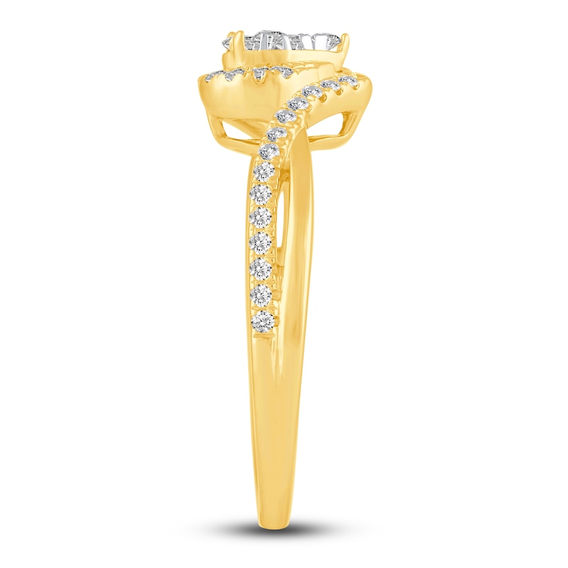 Diamond Engagement Ring 3/8 ct tw Round 10K Yellow Gold