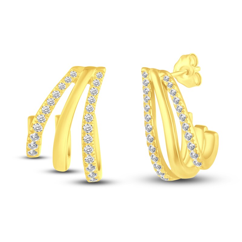 Diamond Earrings 1/2 ct tw Round 10K Yellow Gold