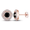 Black & White Diamond Stud Earrings 2-1/5 ct tw Round 10K Rose Gold