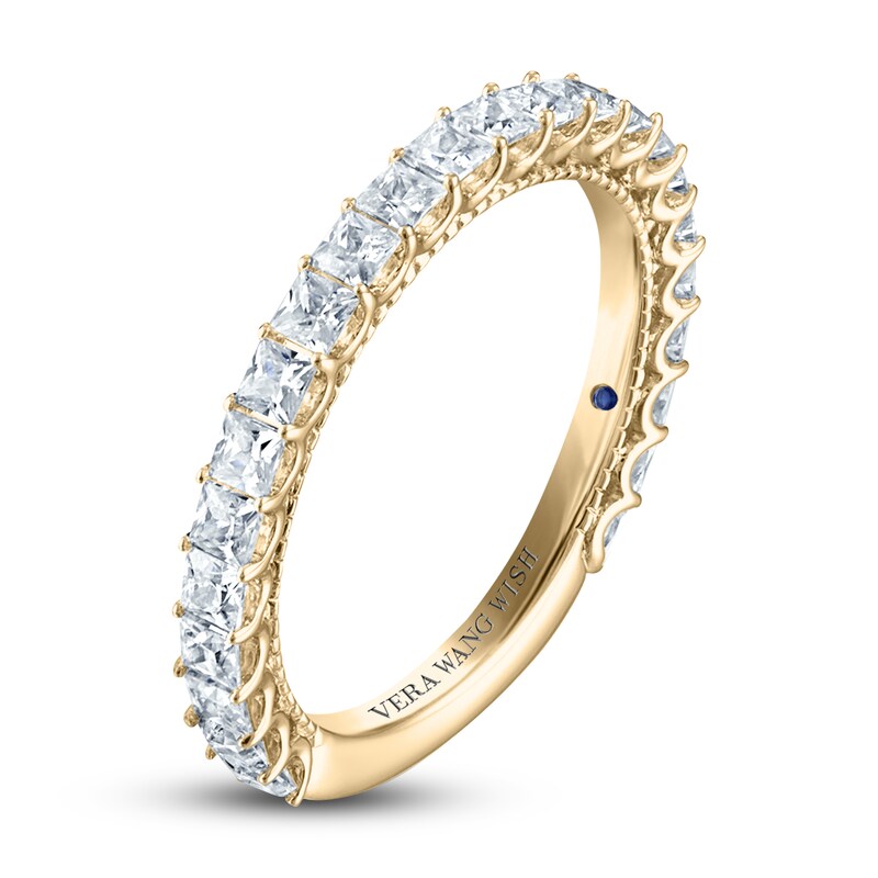 Vera Wang WISH Diamond Wedding Band 1 ct tw Princess 18K Yellow Gold