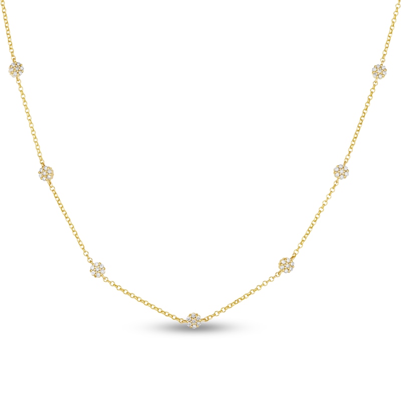 Main Image 1 of Le Vian Diamond Necklace 7/8 ct tw Round 14K Honey Gold