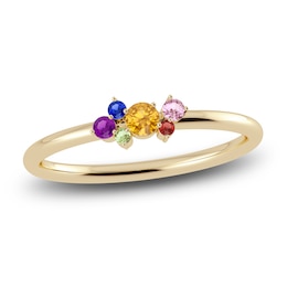 Juliette Maison Natural Multi-Gemstone Constellation Ring 10K Yellow Gold