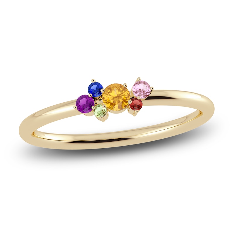 Main Image 1 of Juliette Maison Natural Multi-Gemstone Constellation Ring 10K Yellow Gold