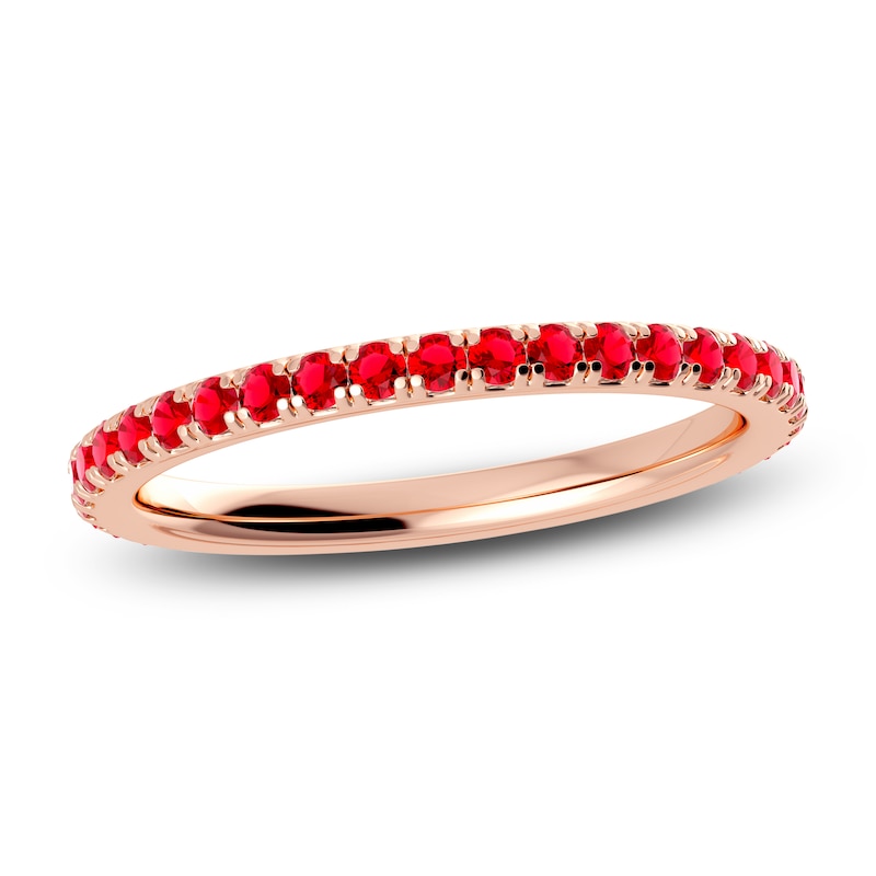 Main Image 1 of Juliette Maison Natural Ruby Eternity Ring 10K Rose Gold