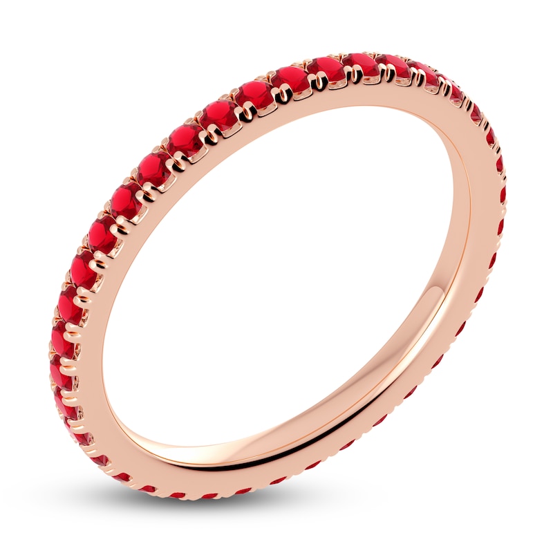 Main Image 2 of Juliette Maison Natural Ruby Eternity Ring 10K Rose Gold