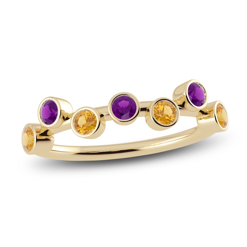 Main Image 1 of Juliette Maison Natural Amethyst & Natural Citrine Ring 10K Yellow Gold