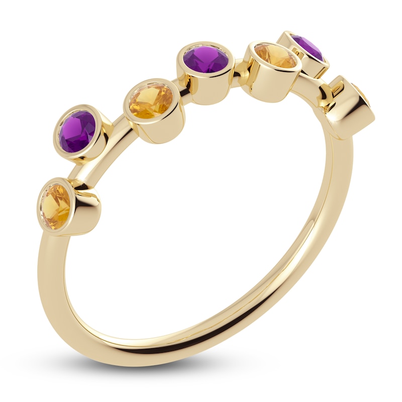 Main Image 2 of Juliette Maison Natural Amethyst & Natural Citrine Ring 10K Yellow Gold