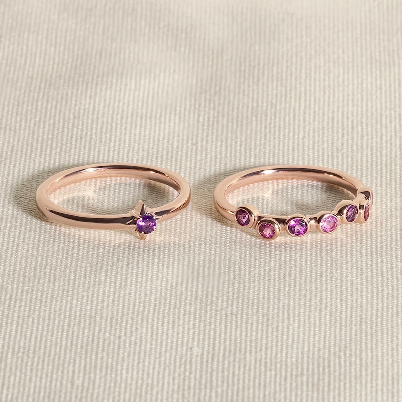 Main Image 4 of Juliette Maison Natural Peridot & Natural Blue Zircon Ring 10K Rose Gold