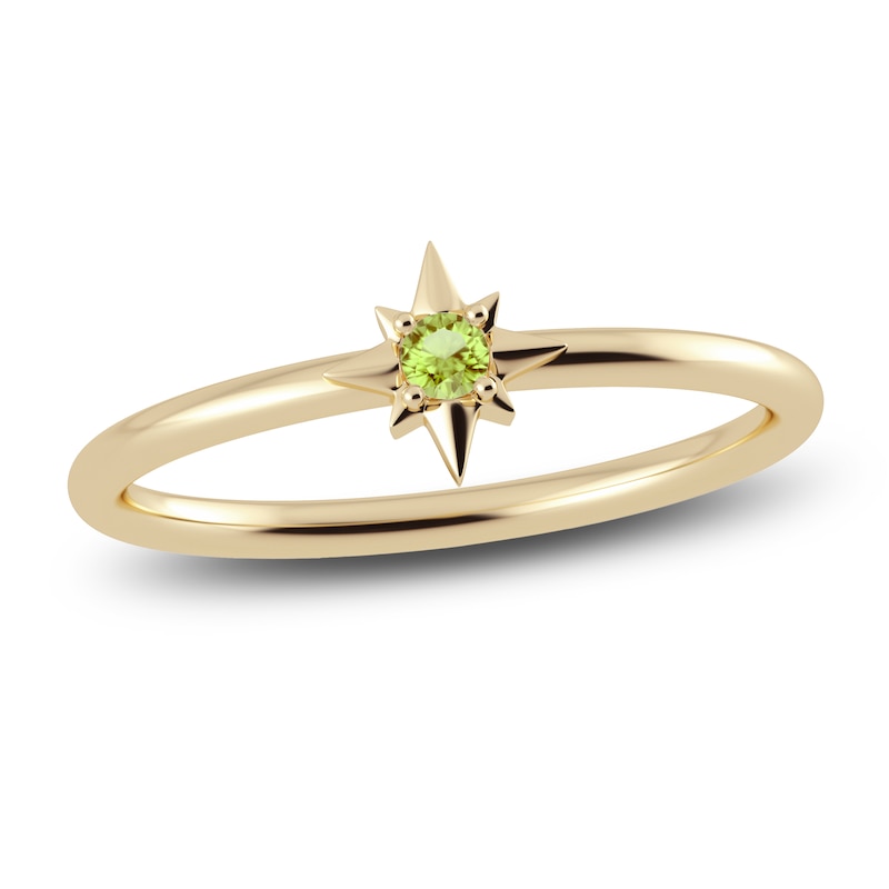 Main Image 1 of Juliette Maison Natural Peridot Starburst Ring 10K Yellow Gold
