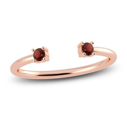 Juliette Maison Natural Garnet Cuff Ring 10K Rose Gold