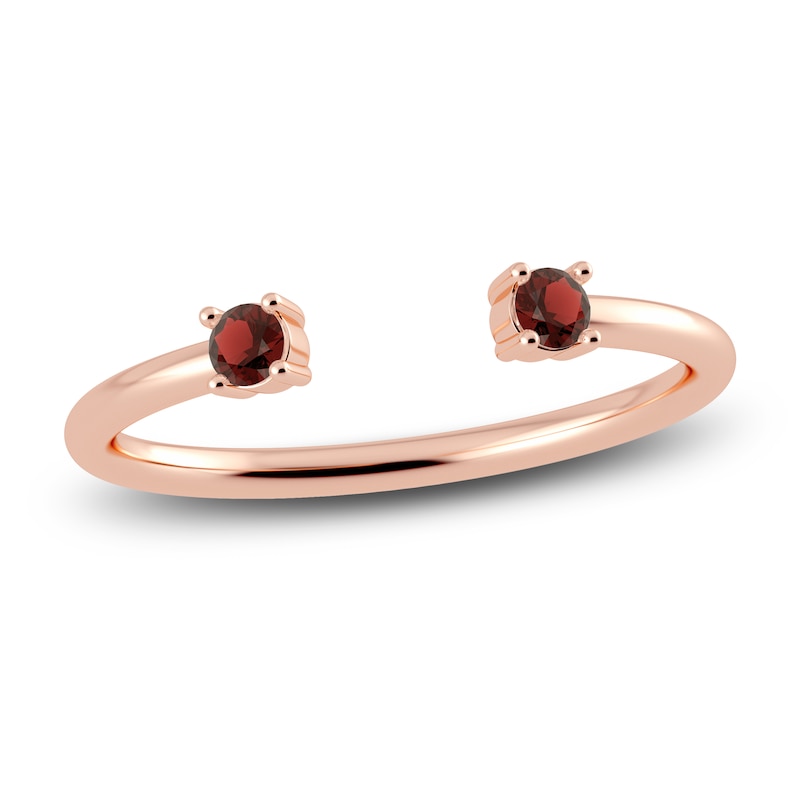 Main Image 1 of Juliette Maison Natural Garnet Cuff Ring 10K Rose Gold