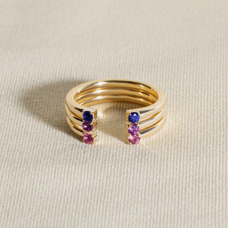 Main Image 4 of Juliette Maison Natural Garnet Cuff Ring 10K Rose Gold