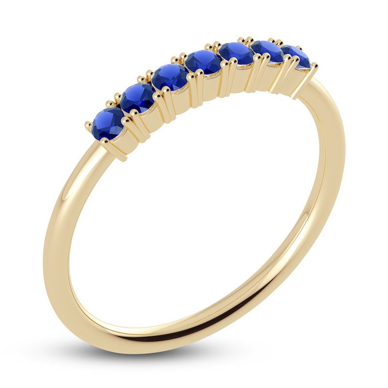Main Image 2 of Juliette Maison Natural Blue Sapphire Half Eternity Ring 10K Yellow Gold