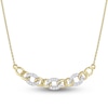 Thumbnail Image 1 of Diamond Oval Link Necklace 1/10 ct tw Round 10K Yellow Gold 17"