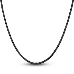 Men's Solid Franco Chain Necklace Black Ion-Plated Stainless Steel 20" 2.5mm