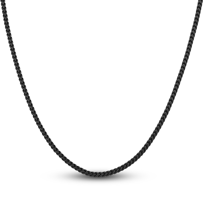 Main Image 1 of Men's Solid Franco Chain Necklace Black Ion-Plated Stainless Steel 20" 2.5mm