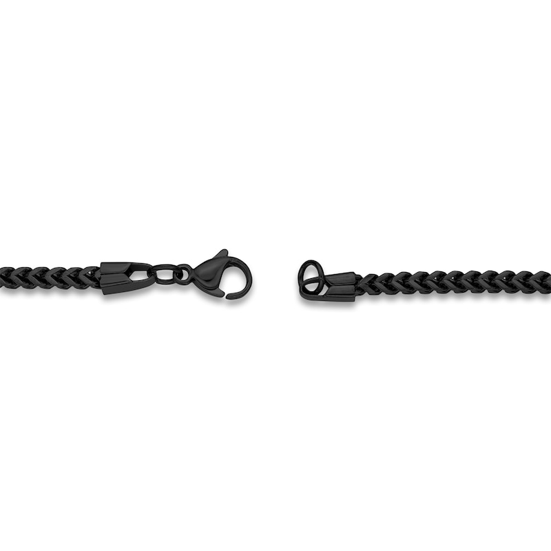 Men's Solid Franco Chain Necklace Black Ion-Plated Stainless Steel