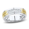 Thumbnail Image 1 of Men's Diamond Wedding Band 1/4 ct tw Round 14K Two-Tone Gold