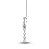 Thumbnail Image 2 of Diamond Cross Pendant Necklace 1-1/4 ct tw Round/Baguette 14K White Gold 18"