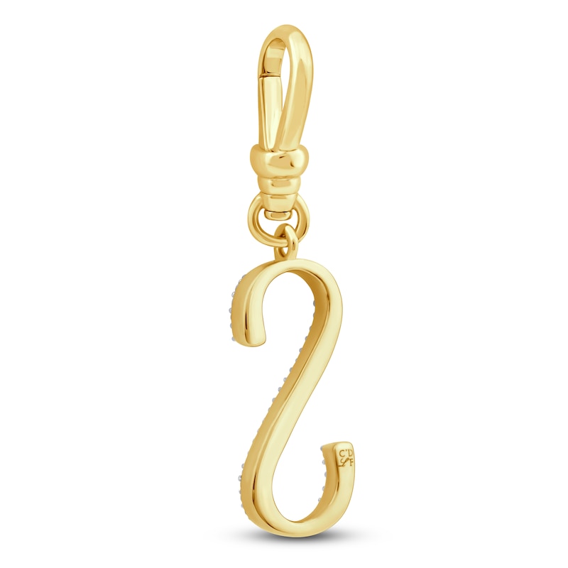 Charm'd by Lulu Frost Diamond Letter S Charm 1/15 ct tw Pavé Round 10K Yellow Gold