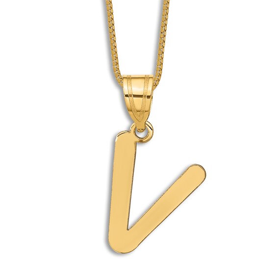 Jared The Galleria Of Jewelry Initial V Charm 14K Yellow Gold 18