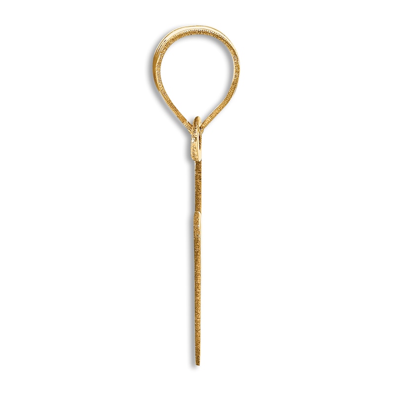 Main Image 2 of Initial V Necklace 14K Yellow Gold 18"
