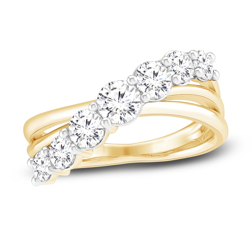 Main Image 1 of Lab-Grown Diamond Ring 1-1/2 ct tw Round 14K Yellow Gold