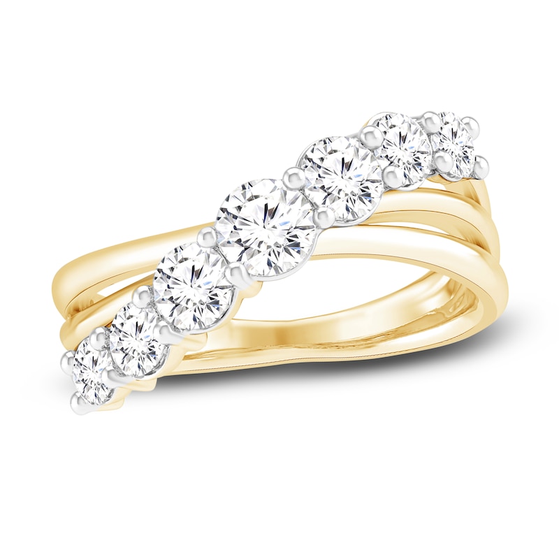 Lab-Created Diamond Ring 1-1/2 ct tw Round 14K Yellow Gold