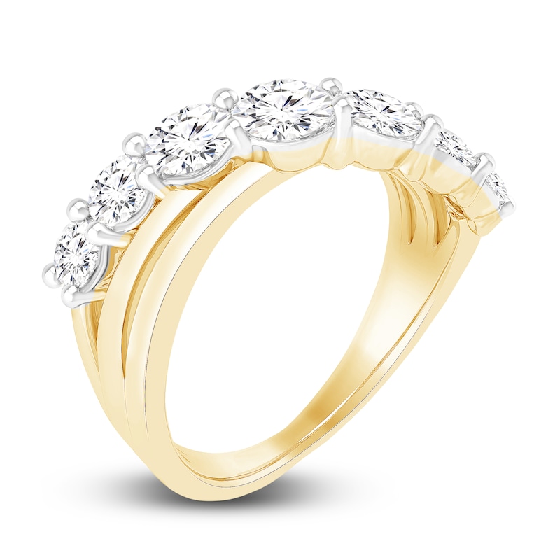 Lab-Created Diamond Ring 1-1/2 ct tw Round 14K Yellow Gold