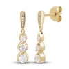 Hearts Desire Diamond 3-Stone Earrings 1/2 ct tw Round 18K Yellow Gold