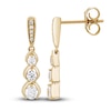 Hearts Desire Diamond 3-Stone Earrings 1/2 ct tw Round 18K Yellow Gold
