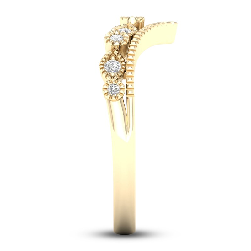 Main Image 3 of Diamond Milgrain Ring 1/10 ct tw Round 14K Yellow Gold