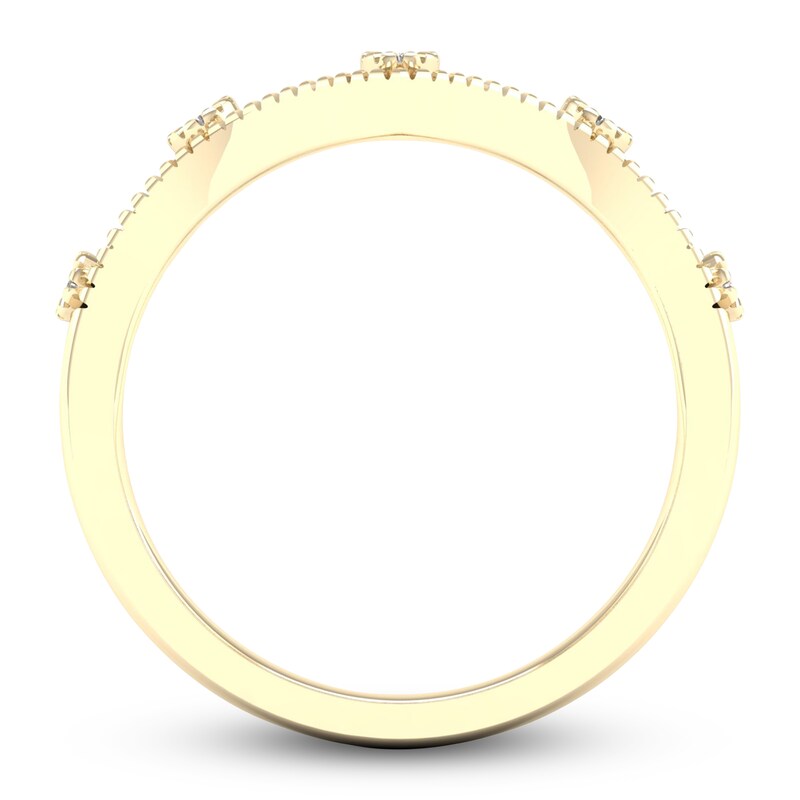 Main Image 4 of Diamond Milgrain Ring 1/10 ct tw Round 14K Yellow Gold