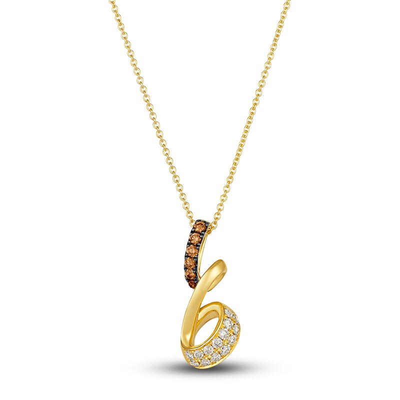 Main Image 1 of Le Vian Diamond Pendant Necklace 1/4 ct tw Round 14K Honey Gold 19"